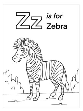 Dibujo de Z Es para Cebra para Colorear