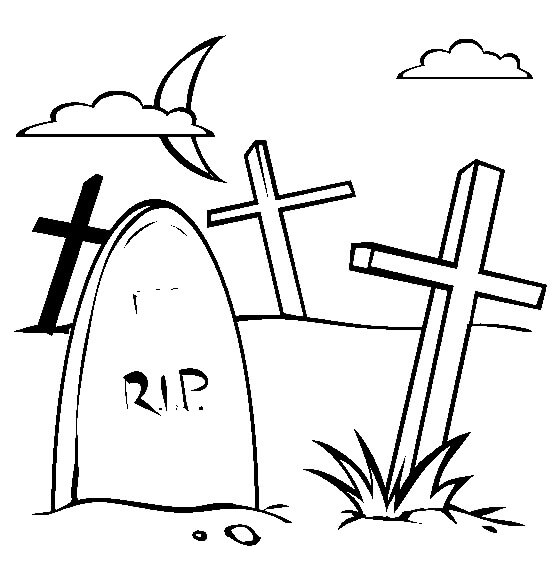 Dibujo de Cementerio básico para Colorear