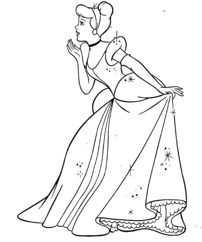 Dibujo de Bonito Cenicienta para Colorear