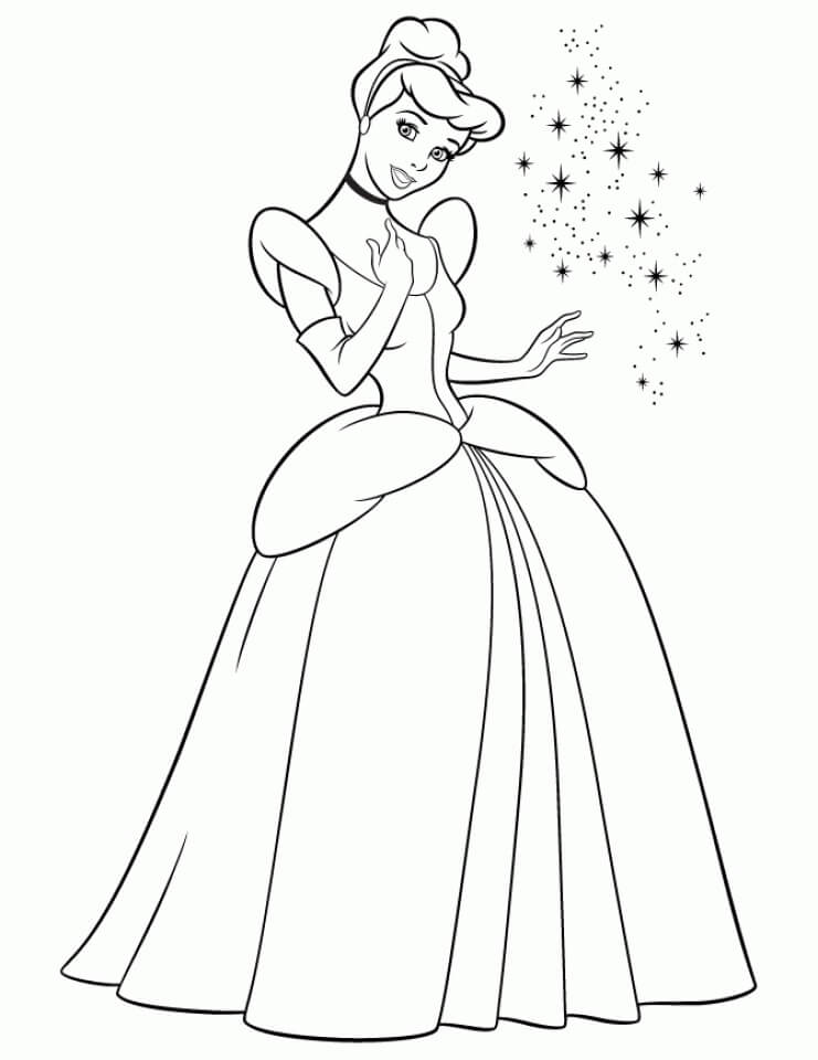 Dibujo de Bueno Cenicienta para Colorear