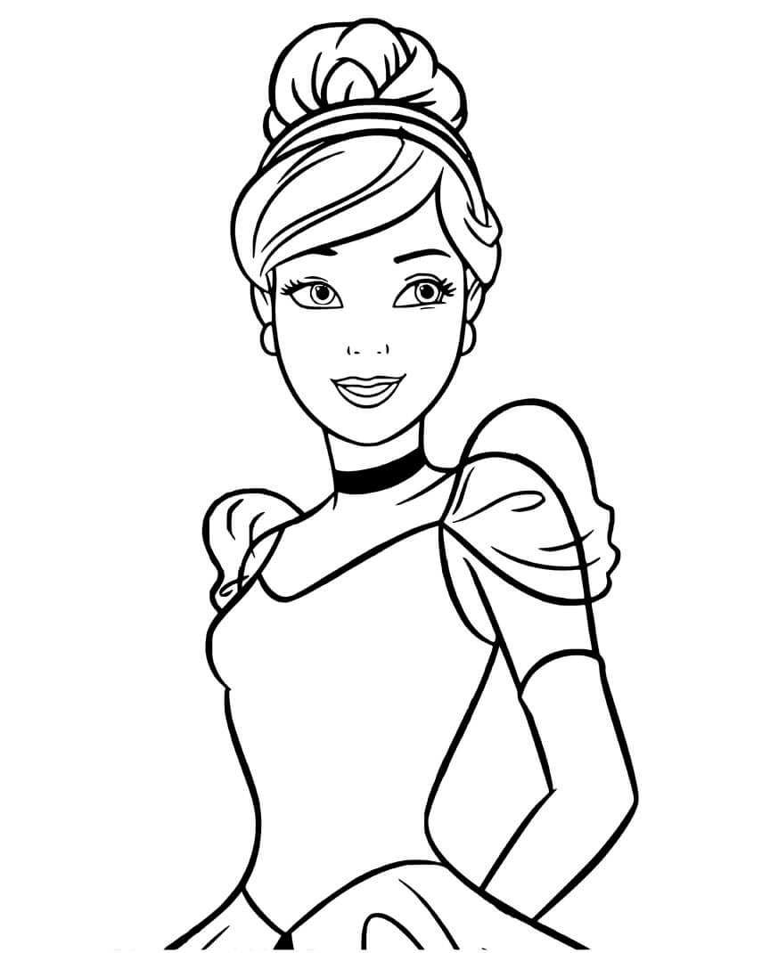 Dibujo de Cara de Cenicienta para Colorear