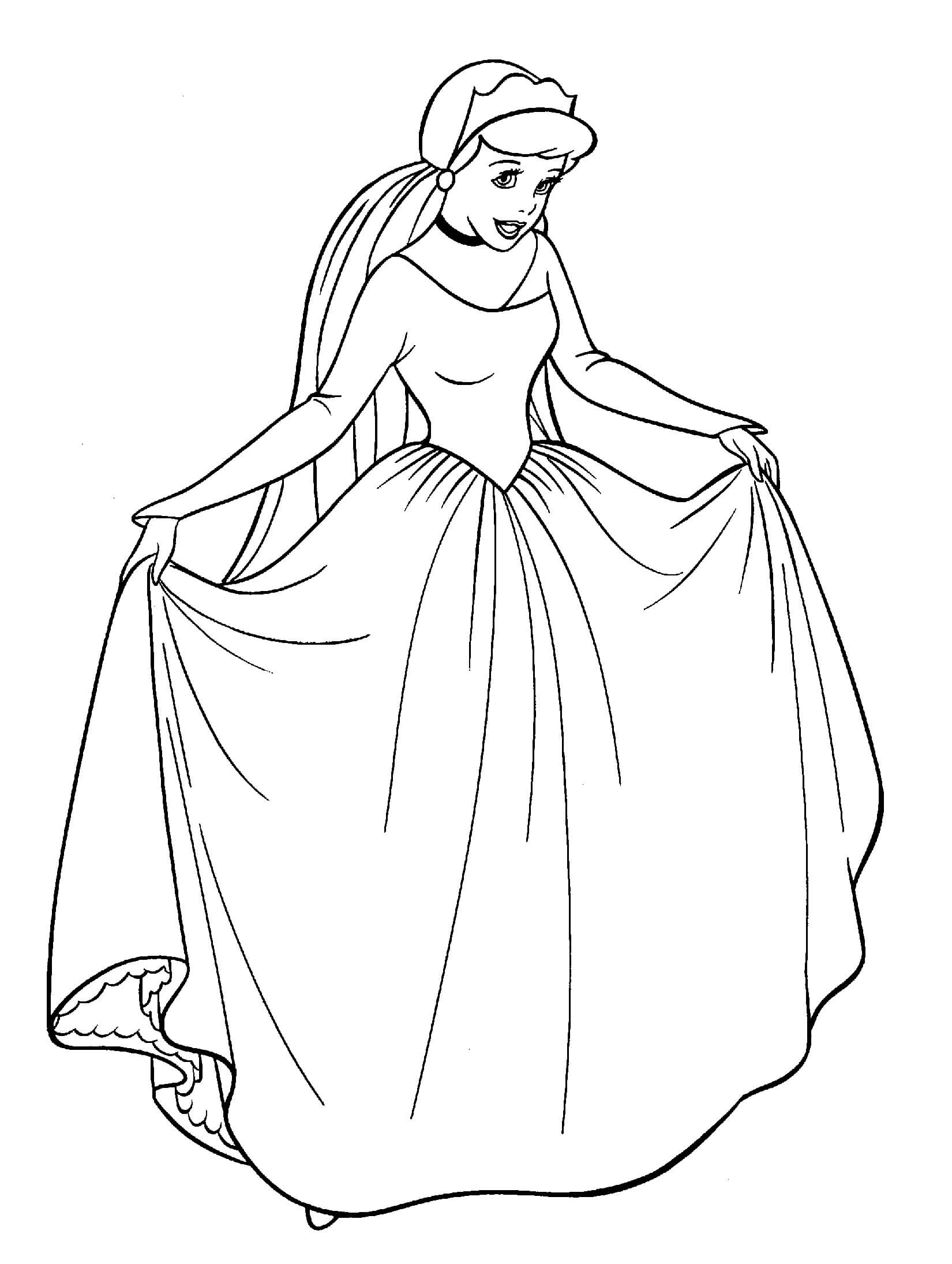 Dibujo de Cenicienta Bsica para Colorear