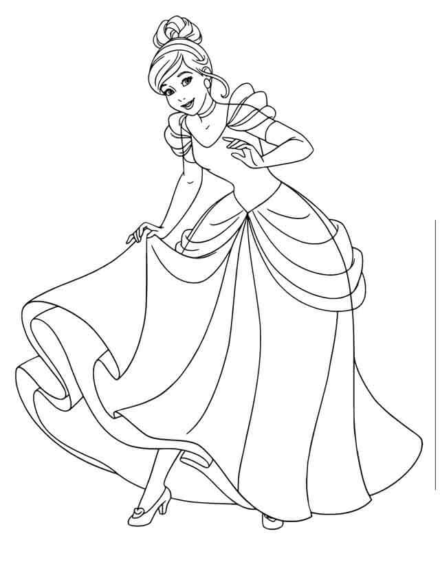 Dibujo de Cenicienta Sonriente para Colorear