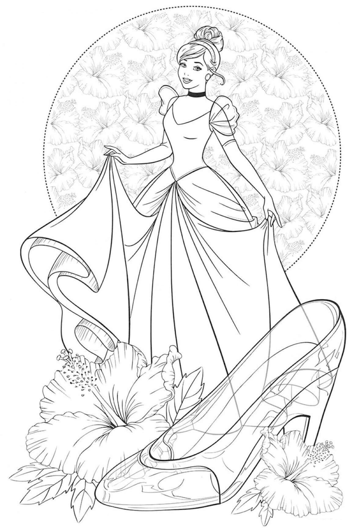 Dibujo de Impresionante Cenicienta para Colorear