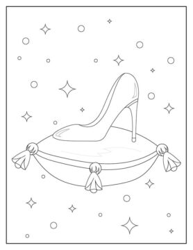 Dibujo de Zapato de Cenicienta para Colorear