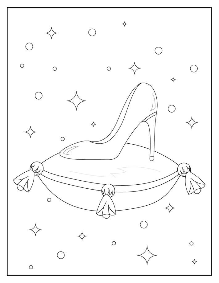 Dibujo de Zapato de Cenicienta para Colorear