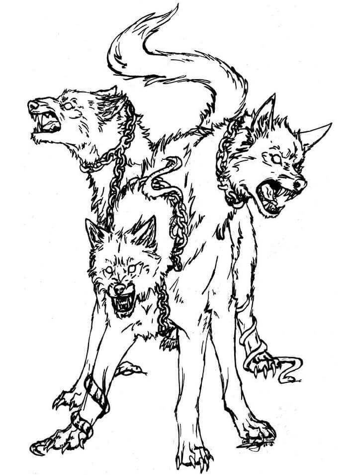 Dibujo de Cerbero 2 para Colorear