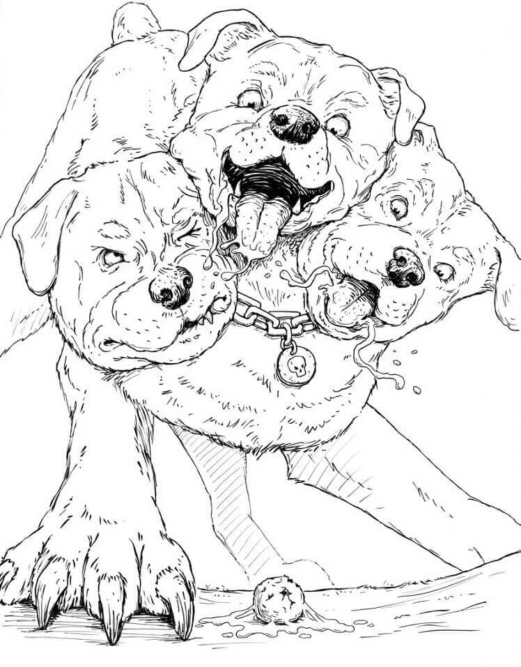 Dibujo de Cerbero Gigante para Colorear