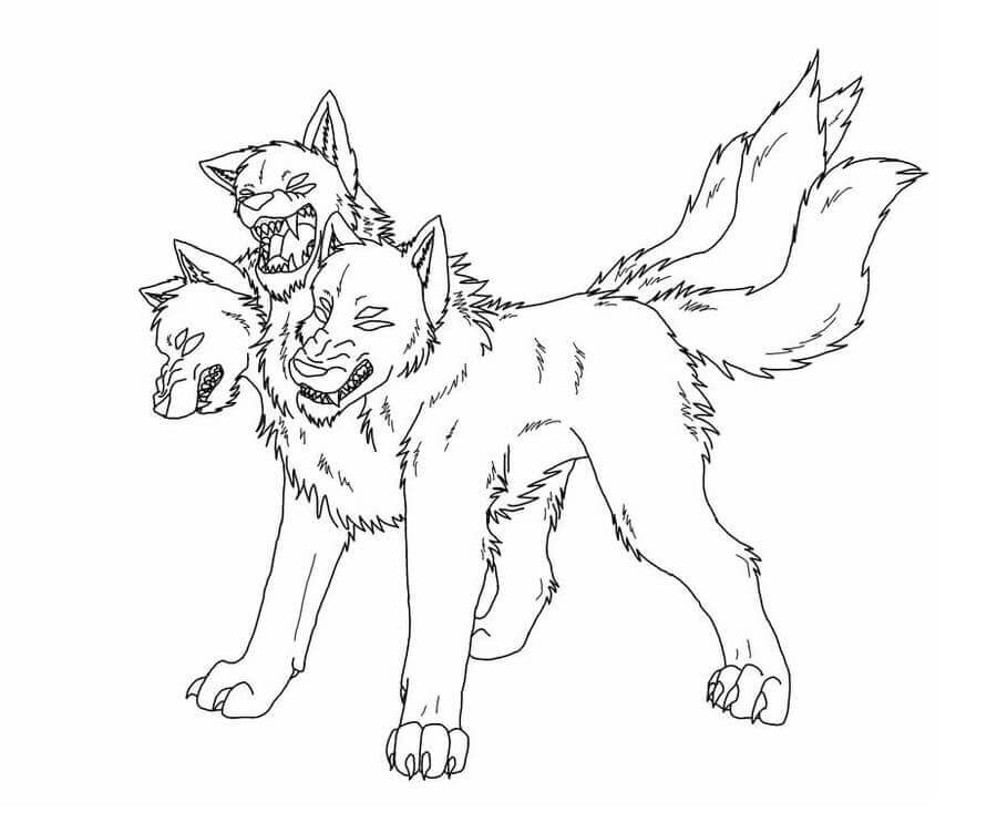 Dibujo de Gran Cerberus para Colorear