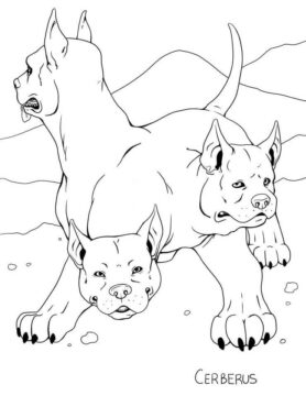 Dibujo de Lindo Cerbero 1 para Colorear