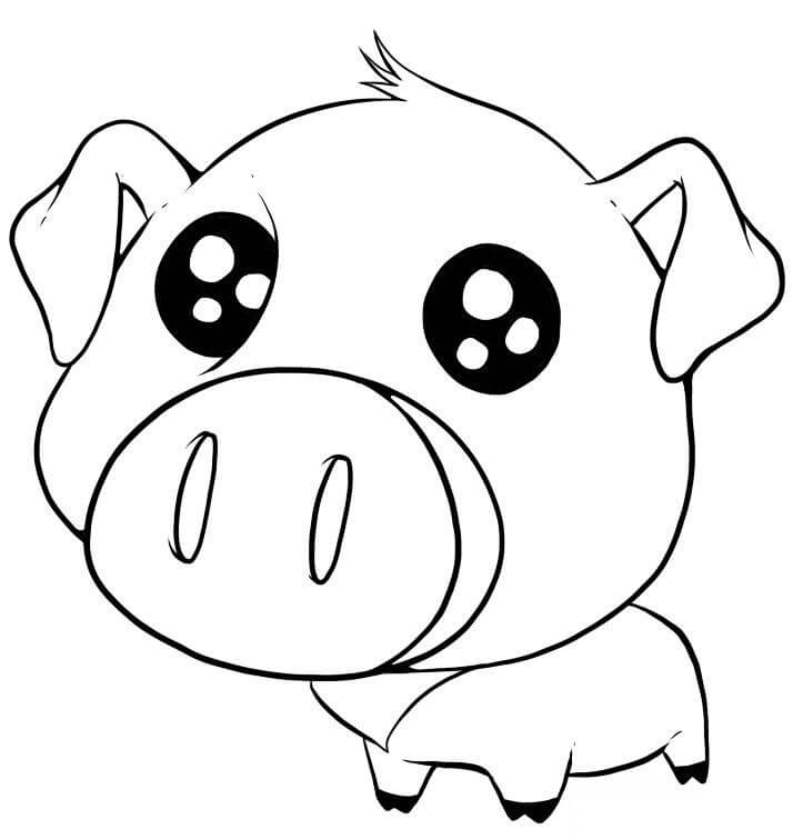 Dibujo de Cerdo Lindo Tatuado para Colorear