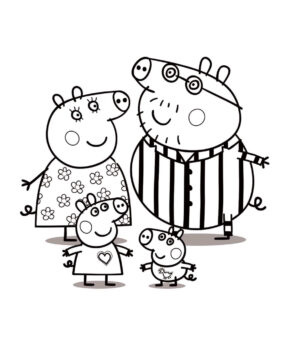 Dibujo de Tatuaje de la Familia Peppa Pig para Colorear