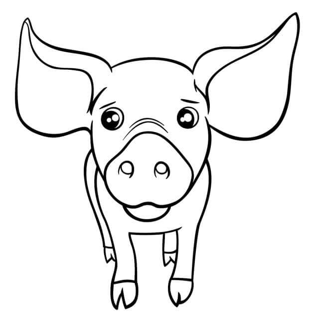 Dibujo de Adorable Cerdo para Colorear
