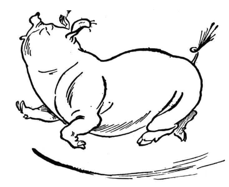 Dibujo de Cerdo Bailando para Colorear