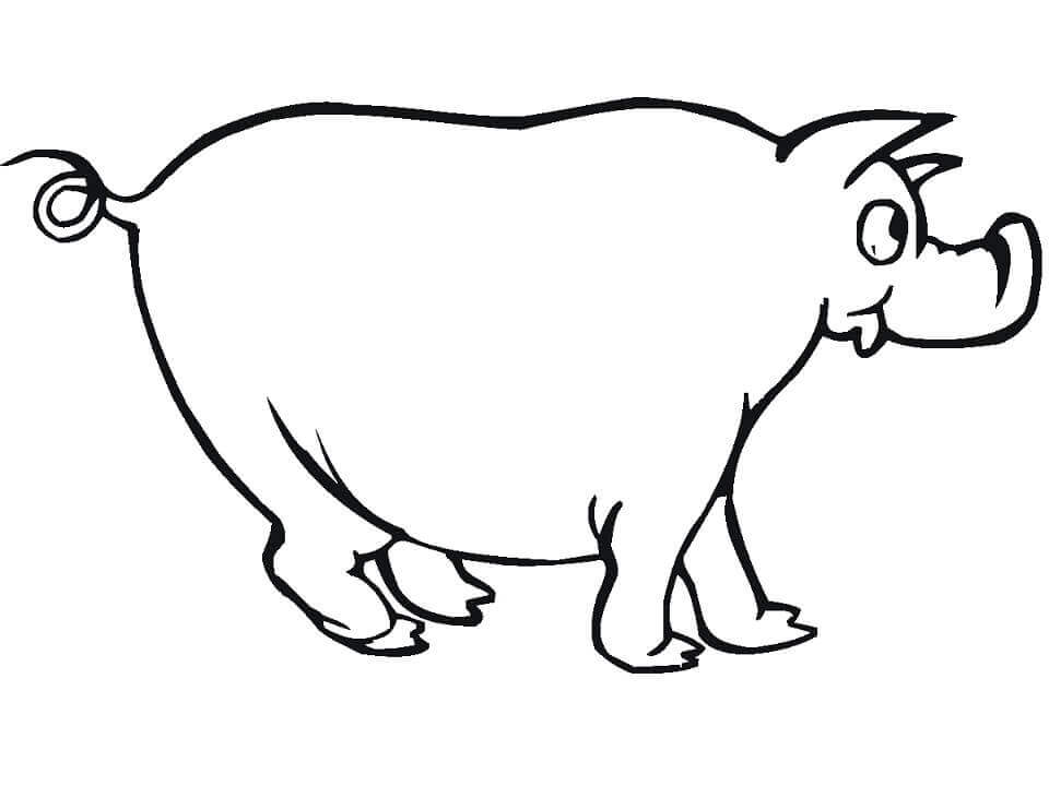 Dibujo de Cerdo Divertido para Colorear