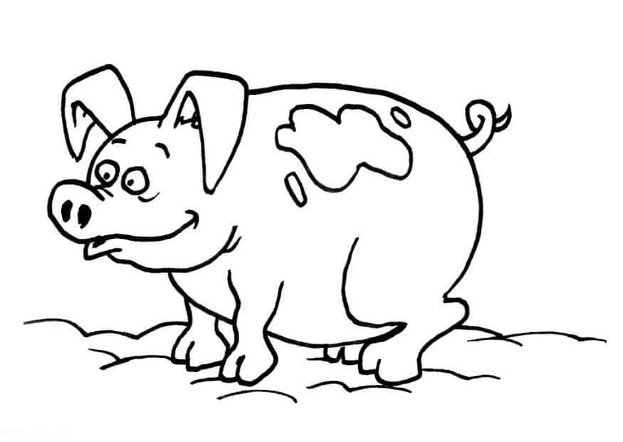 Dibujo de Cerdo Feo para Colorear