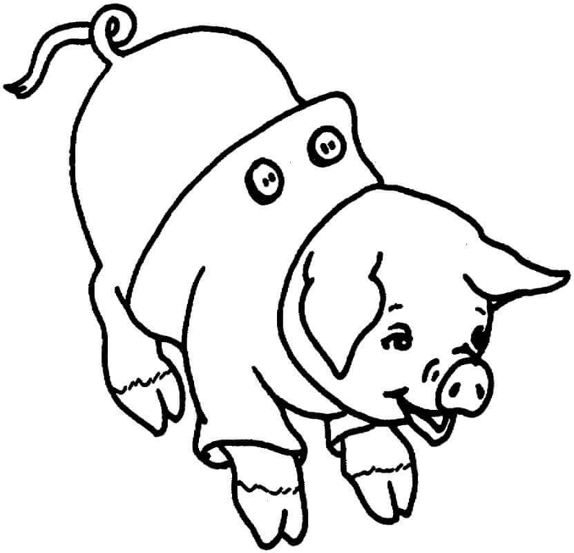 Dibujo de Cerdo Riendo para Colorear