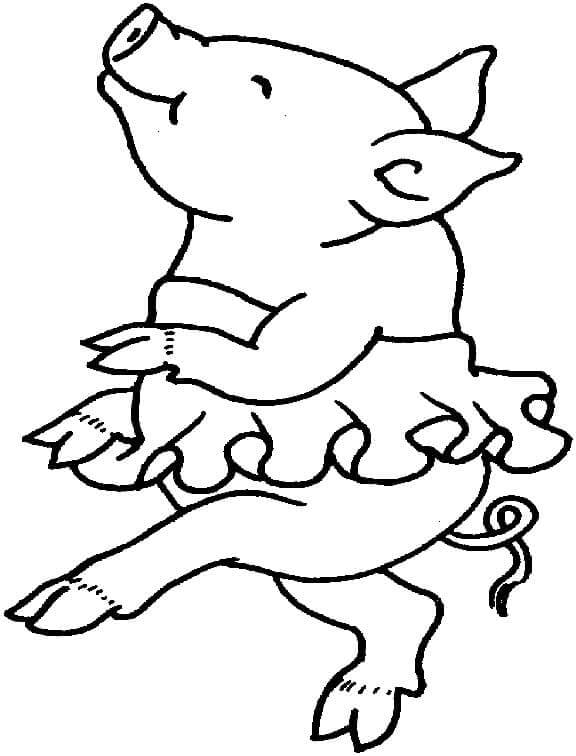 Dibujo de Dos Cerdos Lindos para Colorear