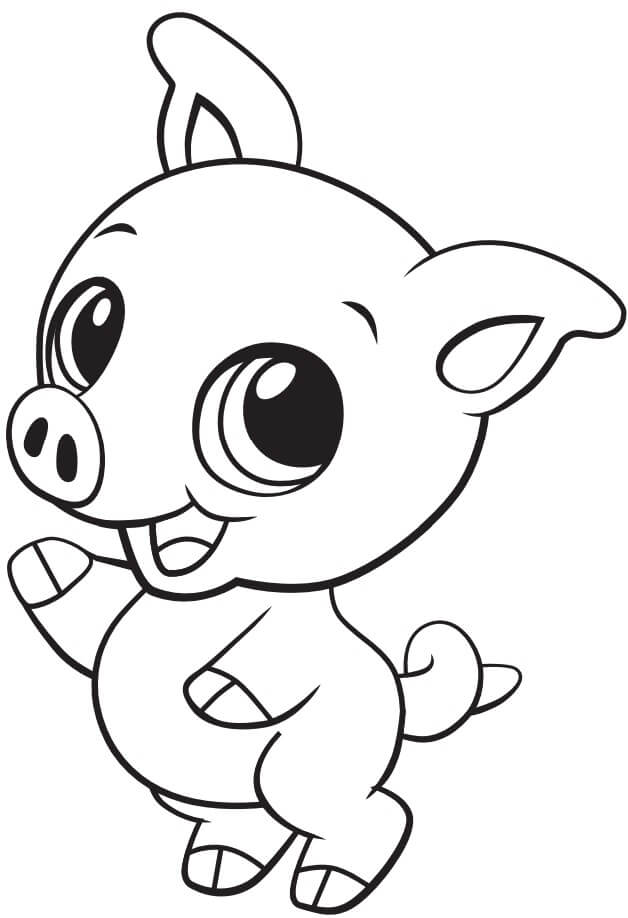 Dibujo de Lindo Beb Cerdo para Colorear