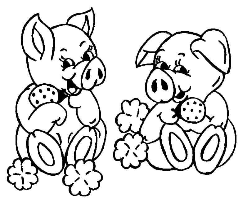 Dibujo de Tres Pigsa para Colorear