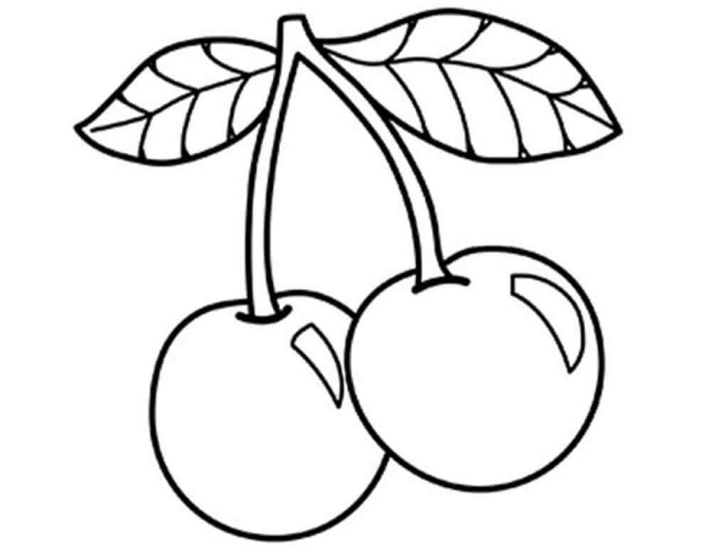 Dibujo de Bsico Dos Cerezas para Colorear