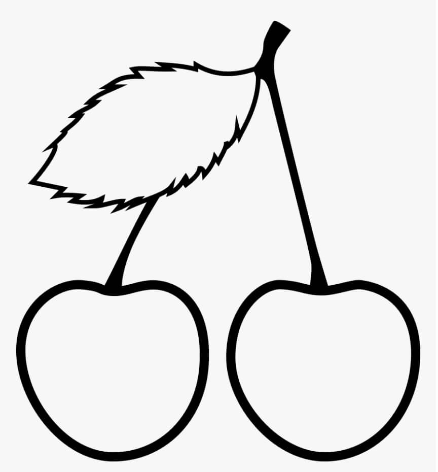Dibujo de Cereza Fcil para Colorear