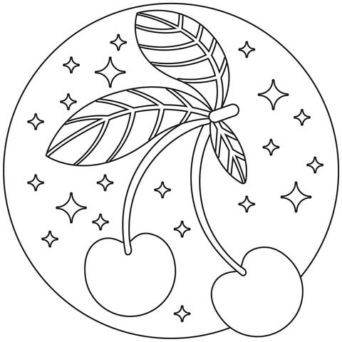 Dibujo de Cereza Impresionante para Colorear