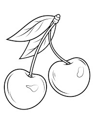 Dibujo de Cereza Normal Dos para Colorear