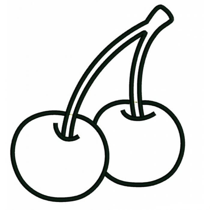 Dibujo de Dos Cerezas para Colorear