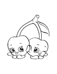 Dibujo de Dos Cerezas Shopkin para Colorear