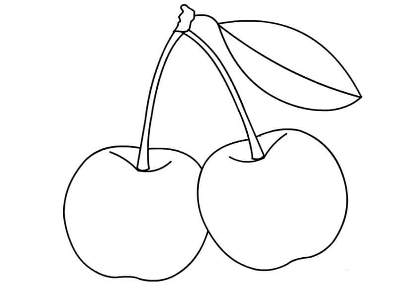 Dibujo de Increble Dos Cerezas para Colorear