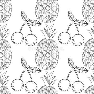 Dibujo de Pias y Cereza para Colorear