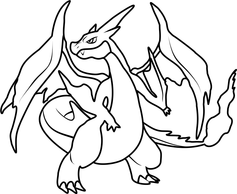Dibujo de 1534585053 Mega Charizard y A4 para Colorear
