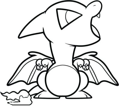 Dibujo de Chibi Charizard para Colorear