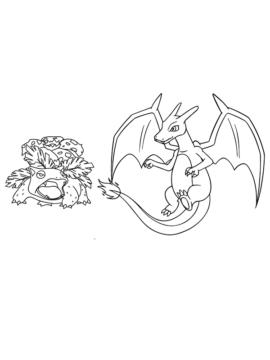 Dibujo de Venusaur And Charizard Coloring Page para Colorear