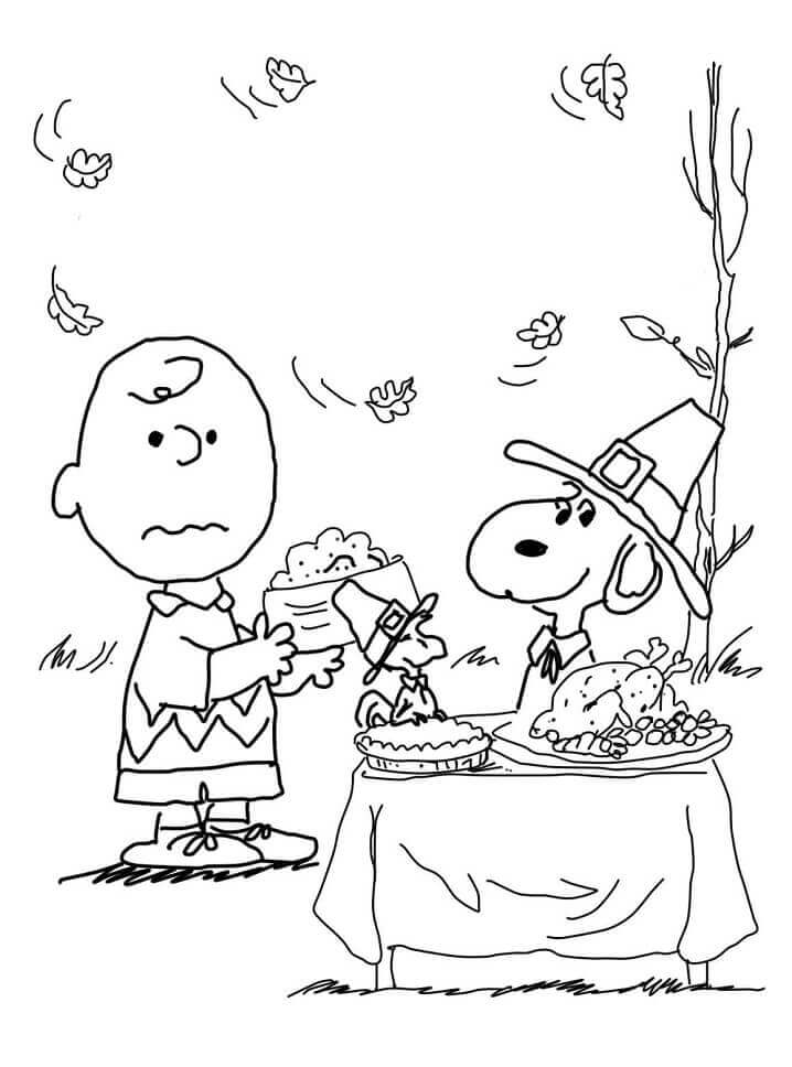 Dibujo de Accin de Gracias de Charlie Brown para Colorear