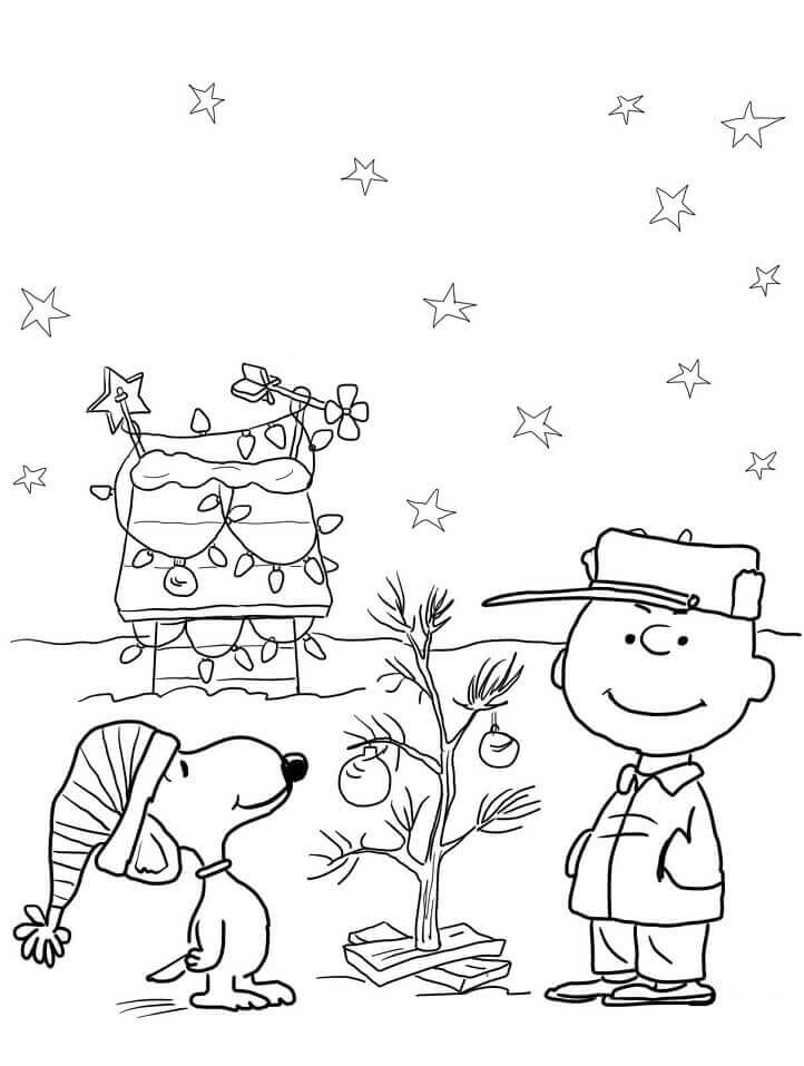 Dibujo de Charlie Brown Navidad para Colorear