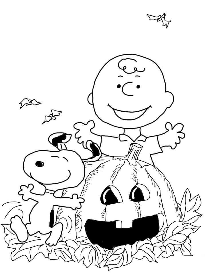 Dibujo de Charlie Brown Vspera de Todos los Santos para Colorear