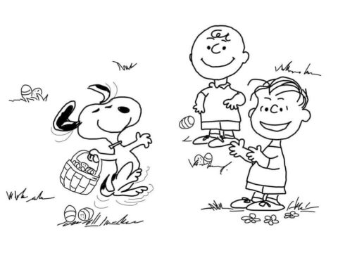 Dibujo de Pascua de Charlie Brown para Colorear