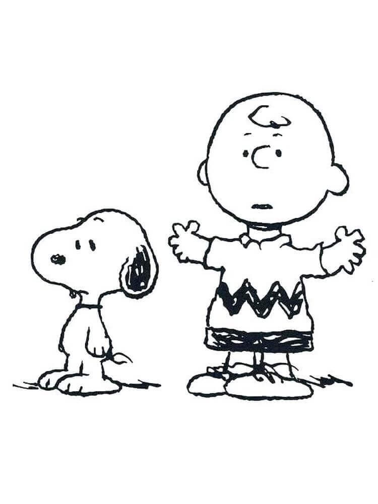 Dibujo de Snoopy y Charlie Brown para Colorear