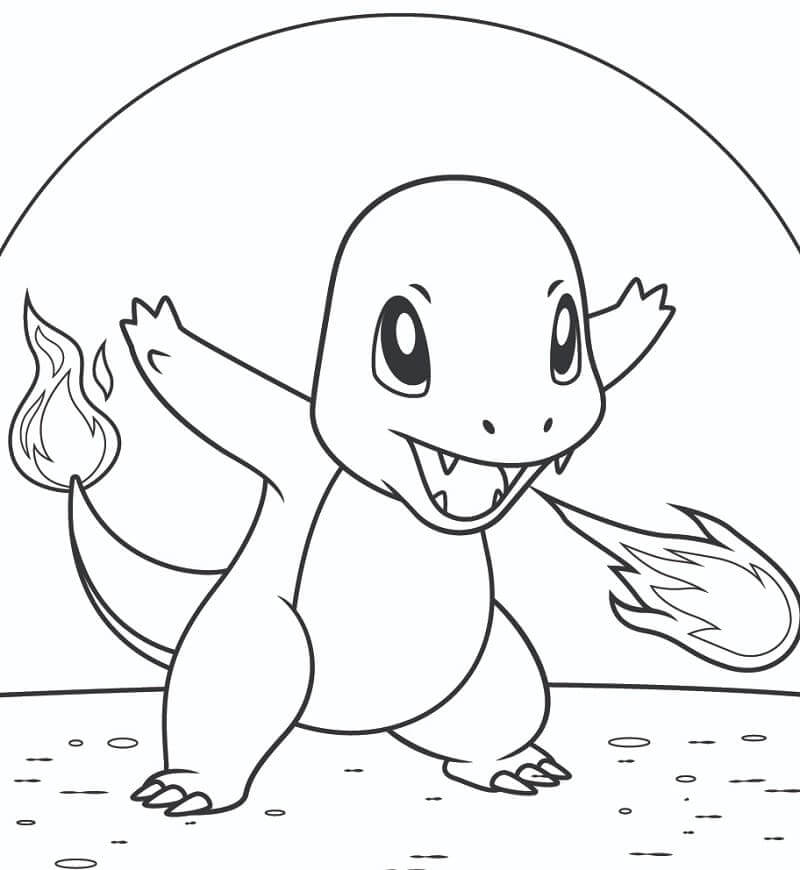 Dibujo de Charmander 6 para Colorear
