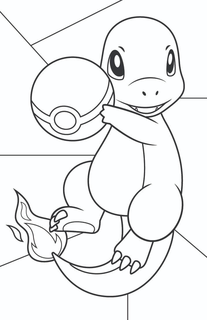 Dibujo de Charmander 7 para Colorear