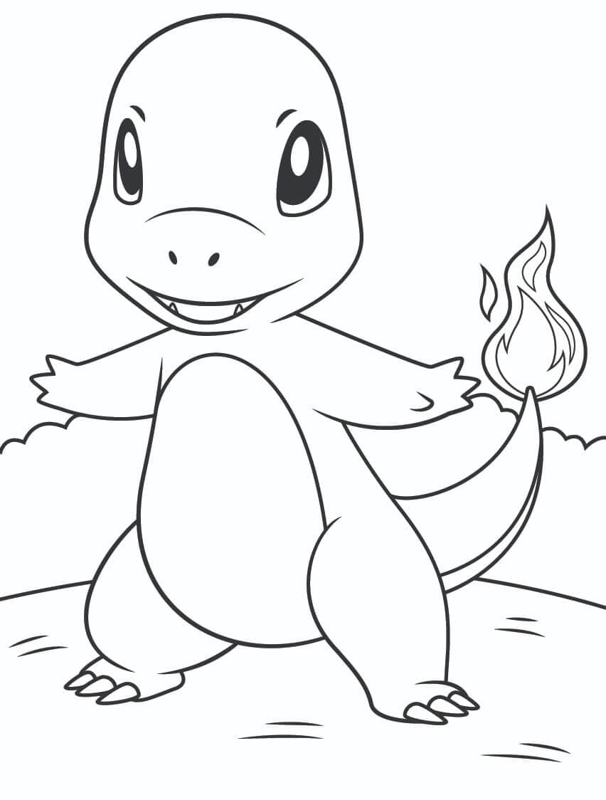 Dibujo de Charmander 8 para Colorear