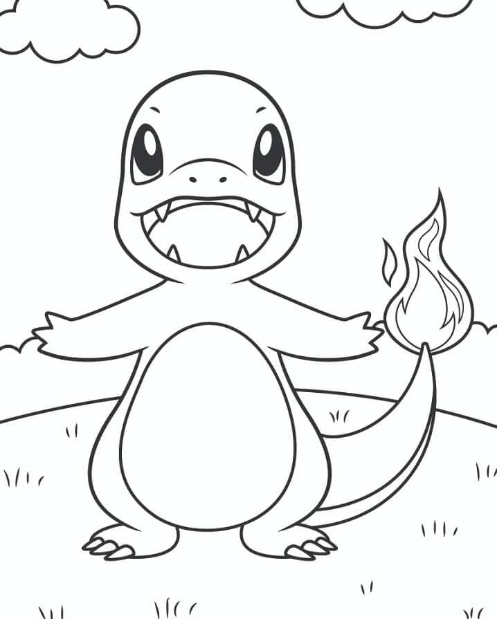 Dibujo de Charmander 9 para Colorear