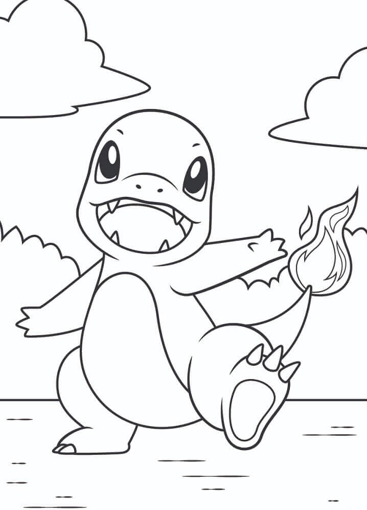 Dibujo de Charmander Divertido para Colorear