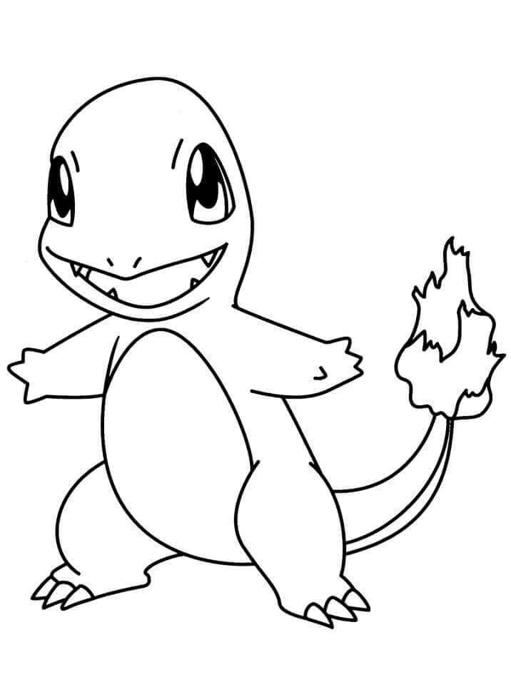 Dibujo de Charmander Sonriendo para Colorear
