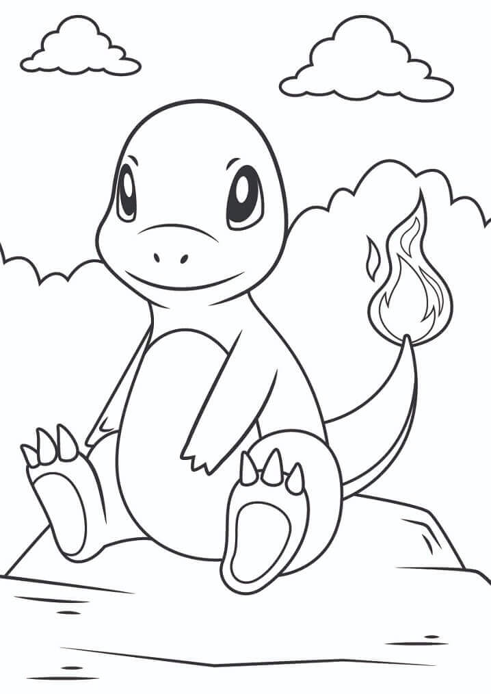 Dibujo de Charmander Est Sentado para Colorear