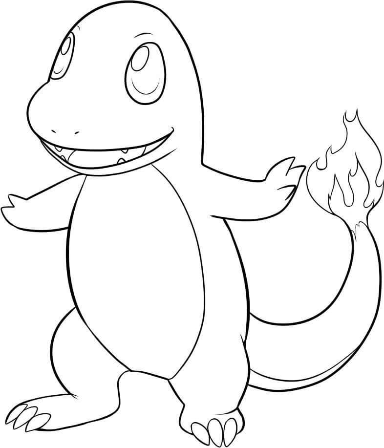 Dibujo de Feliz Charmander para Colorear