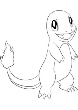 Dibujo de Feliz Pokémon Charmander para Colorear