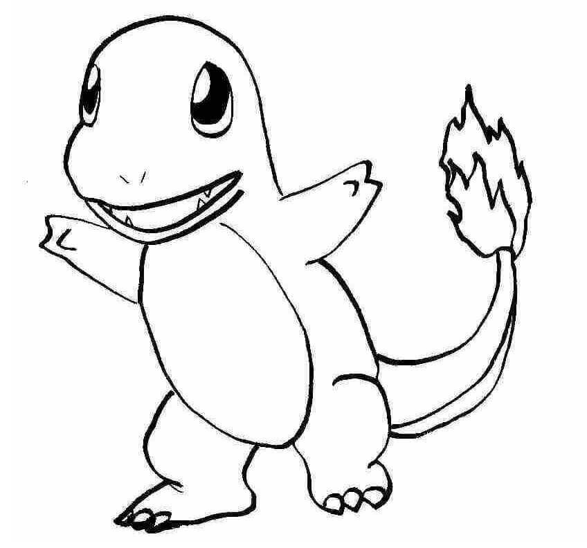 Dibujo de Kawaii Charmander para Colorear